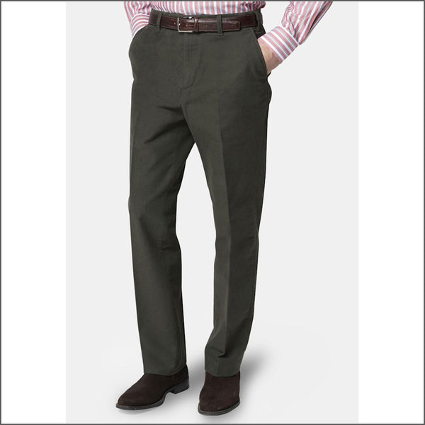 Brook Taverner Olive Kerswell Moleskin Trousers*