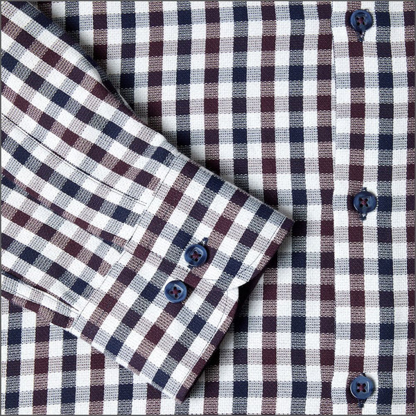 Drifter Ivano Purple, white & Navy Check Shirt--