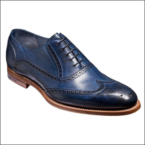 Barker Valiant Navy Hand Painted Wingtip Brogue.