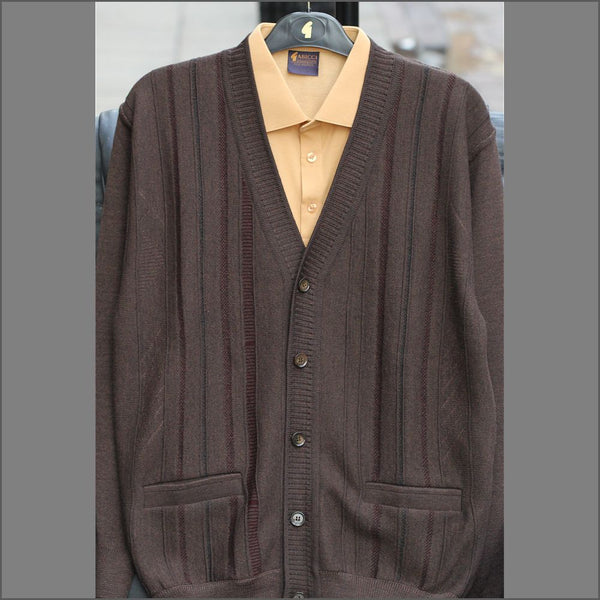 Dg's Brown Pattern Wool Blend Cardigan@