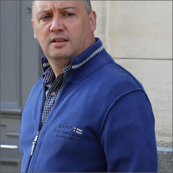 x Baileys Royal Blue Cotton Zip Cardigan@