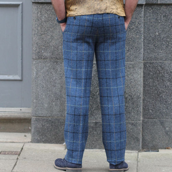 Harris Tweed Ensay Bule Marl Trouser=