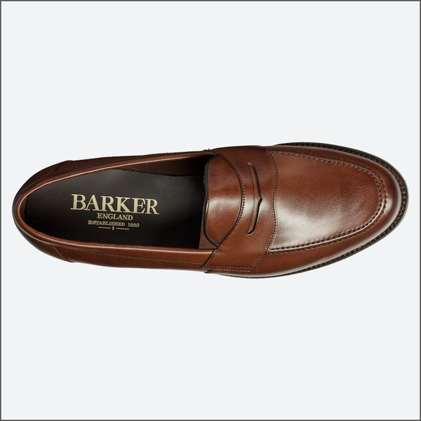 Barker Portsmouth - Dark Walnut Calf Loafer.
