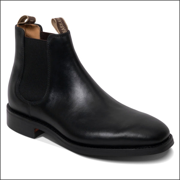 Barker Sutton - Black Waxy Chelsea Boot.